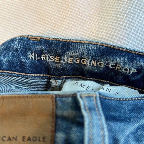 American Eagle Super Stretch Hi-Rise Jegging Crop Two Tone Size 2 Regular - Picture 6 of 15